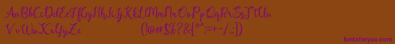 Alysha Font – Purple Fonts on Brown Background