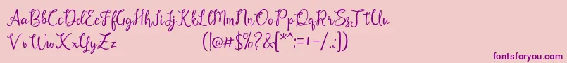 Alysha-Schriftart – Violette Schriften auf rosa Hintergrund