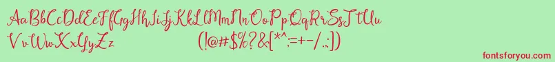 Alysha Font – Red Fonts on Green Background