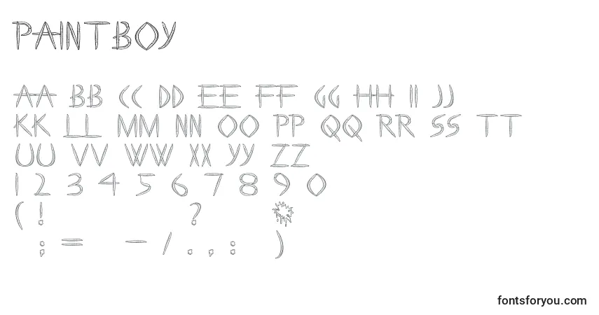 PaintBoy Font – alphabet, numbers, special characters