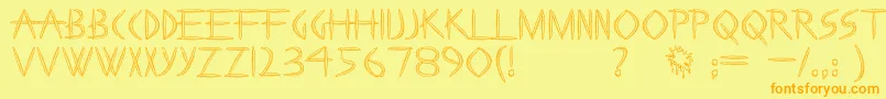 PaintBoy Font – Orange Fonts on Yellow Background