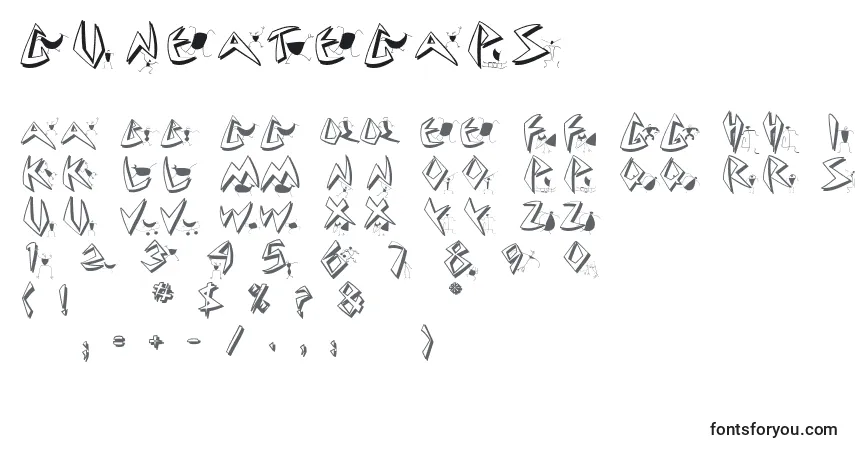 A fonte Cuneatecaps – alfabeto, números, caracteres especiais