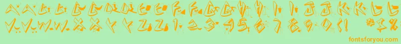 Cuneatecaps Font – Orange Fonts on Green Background