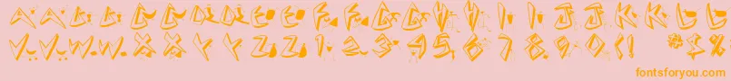 Cuneatecaps Font – Orange Fonts on Pink Background