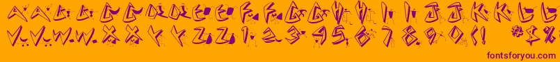 Cuneatecaps Font – Purple Fonts on Orange Background
