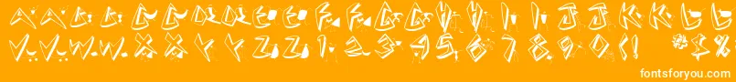 Cuneatecaps-Schriftart – Weiße Schriften auf orangefarbenem Hintergrund