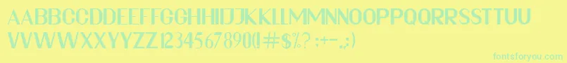 ALYSHEN-Schriftart – Grüne Schriften auf gelbem Hintergrund