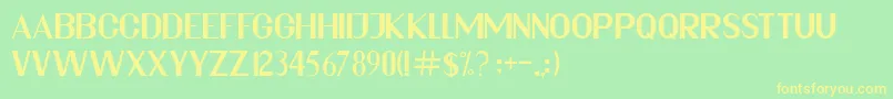Fonte ALYSHEN – fontes amarelas em um fundo verde