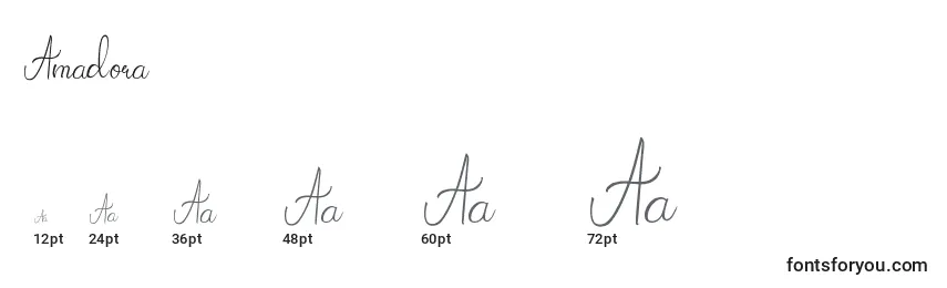 Amadora Font Sizes