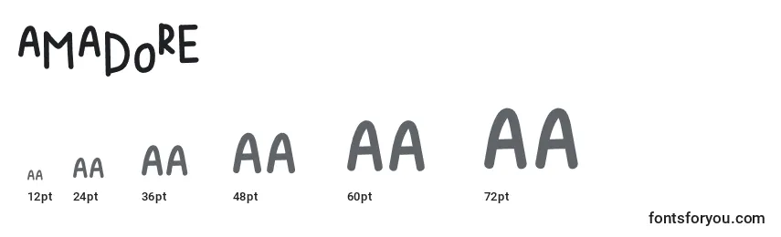 Размеры шрифта AMADORE