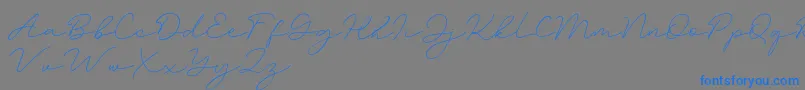 Amalina-Schriftart – Blaue Schriften auf grauem Hintergrund