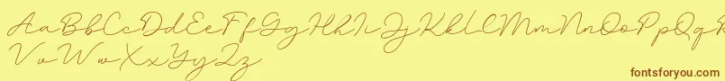 Amalina Font – Brown Fonts on Yellow Background