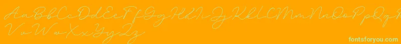 Amalina Font – Green Fonts on Orange Background