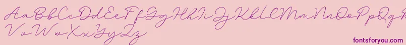 Amalina-Schriftart – Violette Schriften auf rosa Hintergrund