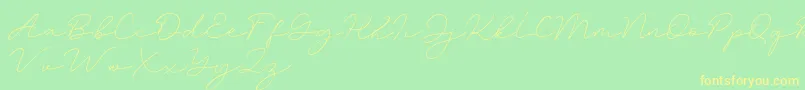 Amalina Font – Yellow Fonts on Green Background