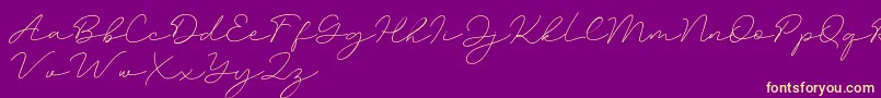 Amalina Font – Yellow Fonts on Purple Background
