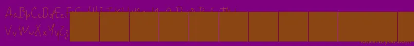 Czcionka Amanda DEMO Personal useonly – brązowe czcionki na fioletowym tle