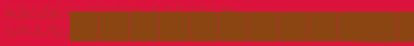 Fonte Amanda DEMO Personal useonly – fontes marrons em um fundo vermelho