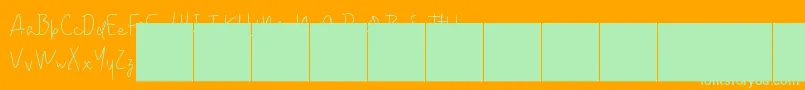 フォントAmanda DEMO Personal useonly – オレンジの背景に緑のフォント