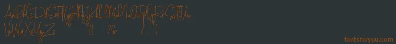 Amanda Santiago Demo-Schriftart – Braune Schriften auf schwarzem Hintergrund