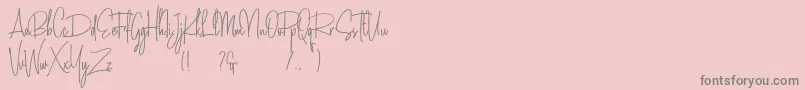 Amanda Santiago Demo Font – Gray Fonts on Pink Background