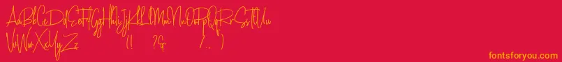 Amanda Santiago Demo Font – Orange Fonts on Red Background