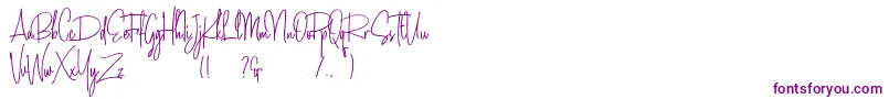 Amanda Santiago Demo-Schriftart – Violette Schriften auf weißem Hintergrund