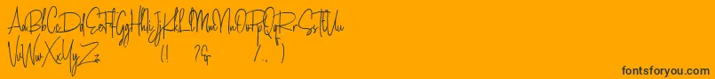 Amanda Santiago Demo Font – Black Fonts on Orange Background