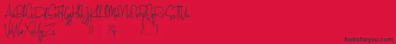 Amanda Santiago Demo Font – Black Fonts on Red Background
