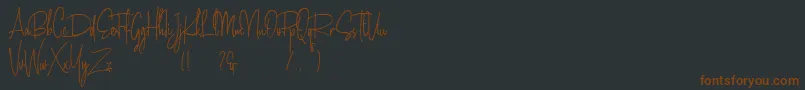 Amanda Santiago Demo-Schriftart – Braune Schriften auf schwarzem Hintergrund