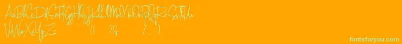 Amanda Santiago Demo Font – Green Fonts on Orange Background