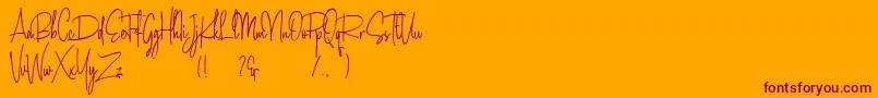 Amanda Santiago Demo Font – Purple Fonts on Orange Background