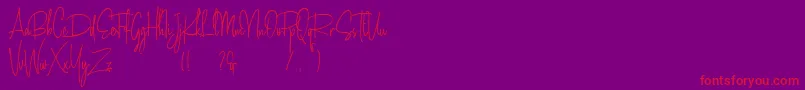 Amanda Santiago Demo Font – Red Fonts on Purple Background