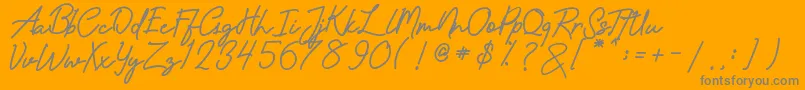 amandasignature-Schriftart – Graue Schriften auf orangefarbenem Hintergrund