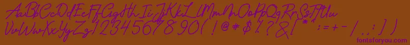 amandasignature Font – Purple Fonts on Brown Background