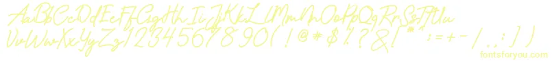 amandasignature-fontti – keltaiset fontit valkoisella taustalla