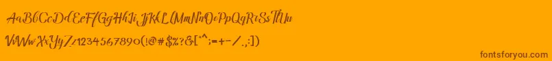 Amandella Font – Brown Fonts on Orange Background