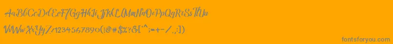 Amandella-Schriftart – Graue Schriften auf orangefarbenem Hintergrund