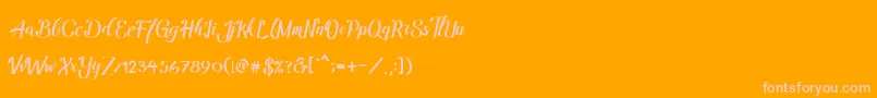 Amandella Font – Pink Fonts on Orange Background