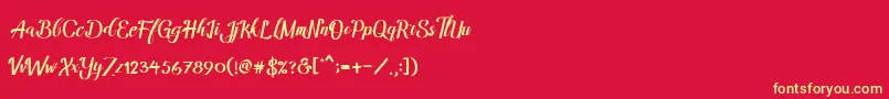Amandella-fontti – keltaiset fontit punaisella taustalla