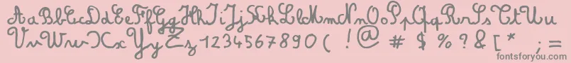 Amandine-Schriftart – Graue Schriften auf rosa Hintergrund