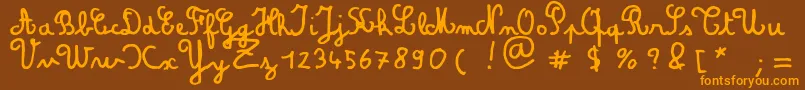 Amandine Font – Orange Fonts on Brown Background