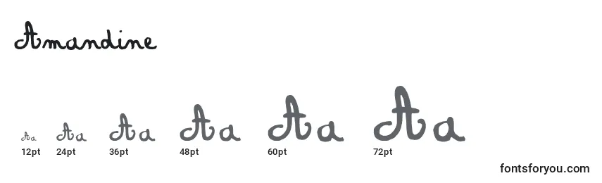 Размеры шрифта Amandine (119311)