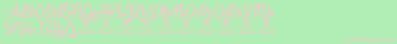 Amandita Personal Use Font – Pink Fonts on Green Background