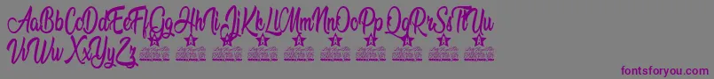 Amandita Personal Use Font – Purple Fonts on Gray Background