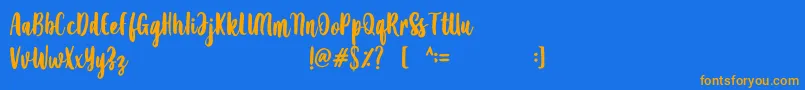 Amanise Font – Orange Fonts on Blue Background