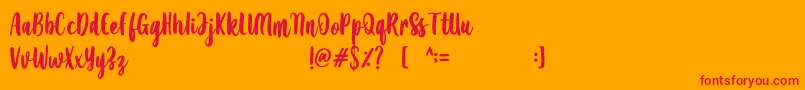 Amanise Font – Red Fonts on Orange Background