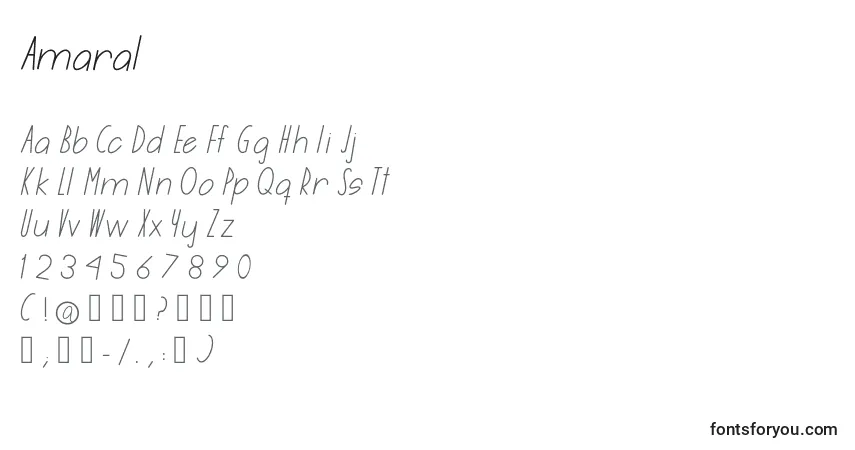 Czcionka Amaral – alfabet, cyfry, specjalne znaki
