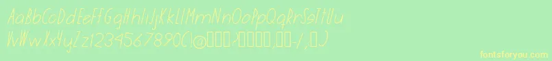 Amaral Font – Yellow Fonts on Green Background