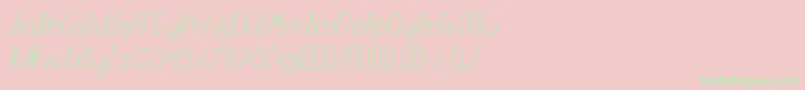 Amaral Font – Green Fonts on Pink Background